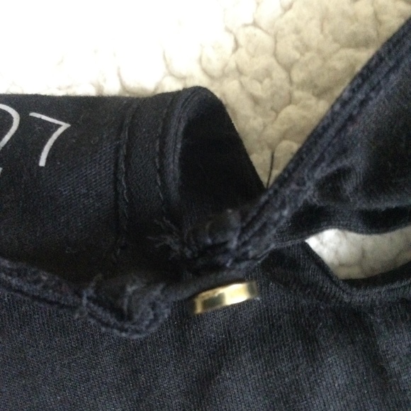 LOFT Mesh Velvet Trim Tiered Mixed Media Shell Blouse Black - Sz Medium - Picture 10 of 10